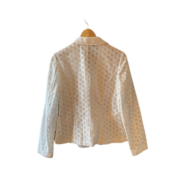 ★ Samuel Dong | Cotton Floral Eyelet Blazer, US M ★ - Picture 2 of 4